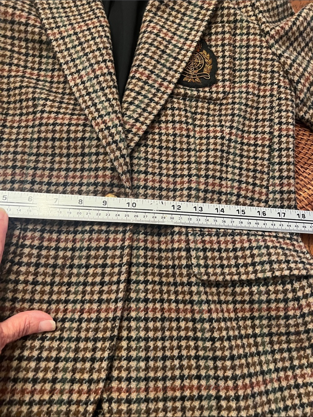 Lauren Ralph Lauren Tweed Blazer with LRL Crest EEEUC - Picture 9 of 14